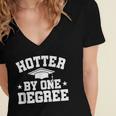 Graduation Hotter By One Degree Women's Jersey Short Sleeve Deep V-Neck Tshirt