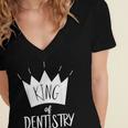Graduation King Of Dentistry Dentist Or Hygienist Women's Jersey Short Sleeve Deep V-Neck Tshirt