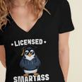 Graduation Penguin Licensed Smartass Graduate Women's Jersey Short Sleeve Deep V-Neck Tshirt