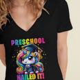 Graduation Preschool Unicorn Nailed It Pre-K Girls Grad Women's Jersey Short Sleeve Deep V-Neck Tshirt