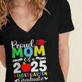 Graduation Proud Mom Of 2025 Kindergarten Graduate Women's Jersey Short Sleeve Deep V-Neck Tshirt