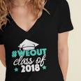 Graduation Shirt We Out Class Of 2018 Graduation Tee Women's Jersey Short Sleeve Deep V-Neck Tshirt