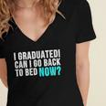 Graduation Shirt For Him Her Can I Go Back To Bed Women's Jersey Short Sleeve Deep V-Neck Tshirt