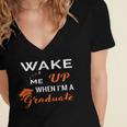 Graduation Shirt High School And College For Sleepy Graduate Women's Jersey Short Sleeve Deep V-Neck Tshirt