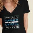 Graduation Shirt Masters Graduates From Grad School Women's Jersey Short Sleeve Deep V-Neck Tshirt