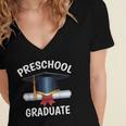 Graduation Shirt Preschool Graduate Tshirt Women's Jersey Short Sleeve Deep V-Neck Tshirt