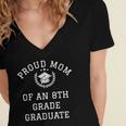 Graduation Shirt Proud Mom Of 8th Grade Graduate Gift Tee Women's Jersey Short Sleeve Deep V-Neck Tshirt