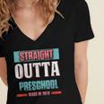Graduation Shirt Straight Outta Preschool Class Of 2018 Tee Women's Jersey Short Sleeve Deep V-Neck Tshirt