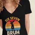 Graduation Six Seven Bruh Dabbing 67 Meme 6 7 Boys Kids Women's Jersey Short Sleeve Deep V-Neck Tshirt