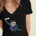 Graduation Sloth Lover T-Shirt Class Of 2019 Women's Jersey Short Sleeve Deep V-Neck Tshirt