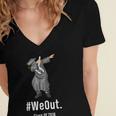 Graduation T-Shirt Dabbing Graduation We Out Class Of 2018 Women's Jersey Short Sleeve Deep V-Neck Tshirt