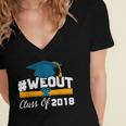 GraduationShirt WeOut Class Of 2018 Tee Women's Jersey Short Sleeve Deep V-Neck Tshirt