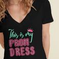 Graduation Tee This Is My Prom Dress 2021 Graduate Women's Jersey Short Sleeve Deep V-Neck Tshirt