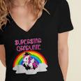 Graduation Unicorn Superstar Magical Colorful Rainbow Tshirt Women's Jersey Short Sleeve Deep V-Neck Tshirt