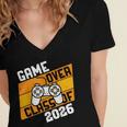 Graduation Video Gamer Game Over Class Of 2026 Senior Women's Jersey Short Sleeve Deep V-Neck Tshirt