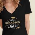 My Grandson Did It Proud Class Senior Graduate Graduation Women's Jersey Short Sleeve Deep V-Neck Tshirt