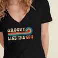 Groovy Like The 60s Aesthetic Nostalgia 1960's Retro Women's Jersey Short Sleeve Deep V-Neck Tshirt