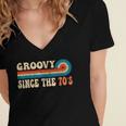 Groovy Since The 70s Aesthetic Nostalgia 1970's Retro Women's Jersey Short Sleeve Deep V-Neck Tshirt Groovy Since The 70s Aesthetic Nostalgia 1970's Retro Women's Jersey Short Sleeve Deep V-Neck Tshirt