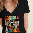 Groovy Goodbye 7th Grade Graduation Hello Summer Kids Women's Jersey Short Sleeve Deep V-Neck Tshirt