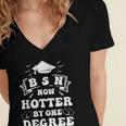 Groovy Nurse BSN Now Hotter By One Degree Graduation BSN RN Women's Jersey Short Sleeve Deep V-Neck Tshirt