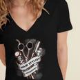 Hairdresser Gift Idea Graduation Tattoo Craft Hairstylist Women's Jersey Short Sleeve Deep V-Neck Tshirt