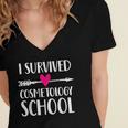Hairstylist Cosmetology School Graduation Graduate Tee Women's Jersey Short Sleeve Deep V-Neck Tshirt