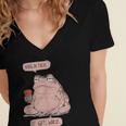 Hang In There It Gets Worse Introverts Anti Valentines Day Women's Jersey Short Sleeve Deep V-Neck Tshirt