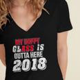 My Happy Class Is Outta Here 2018 Graduation Women's Jersey Short Sleeve Deep V-Neck Tshirt