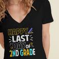 Happy Last Day Of 2nd Grade Shirt Cutie Graduation Women's Jersey Short Sleeve Deep V-Neck Tshirt