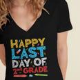 Happy Last Day Of 2nd Grade Shirt Second Grade Graduation Women's Jersey Short Sleeve Deep V-Neck Tshirt