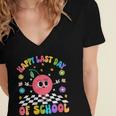 Happy Last Day Of School Student Graduation Women's Jersey Short Sleeve Deep V-Neck Tshirt
