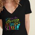 Happy Last Day Of School Student Teacher Graduation Women's Jersey Short Sleeve Deep V-Neck Tshirt