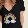 I Hate Everybody Rainbow Sarcastic Grumpy Introvert Women's Jersey Short Sleeve Deep V-Neck Tshirt I Hate Everybody Rainbow Sarcastic Grumpy Introvert Women's Jersey Short Sleeve Deep V-Neck Tshirt