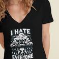 I Hate Everyone Introvert Anti-Social Dark Humor Women's Jersey Short Sleeve Deep V-Neck Tshirt I Hate Everyone Introvert Anti-Social Dark Humor Women's Jersey Short Sleeve Deep V-Neck Tshirt
