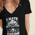 I Hate Everyone Introvert Anti-Social Dark Humor Women's Jersey Short Sleeve Deep V-Neck Tshirt I Hate Everyone Introvert Anti-Social Dark Humor Women's Jersey Short Sleeve Deep V-Neck Tshirt