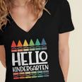 Hello Kindergarten First Day Back To School Graduation Women's Jersey Short Sleeve Deep V-Neck Tshirt