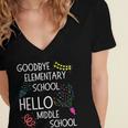 Hello Middle School Graduation Elementary School T-Shirt Women's Jersey Short Sleeve Deep V-Neck Tshirt