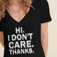 Hi I Don't Care Thanks Antisocial Introvert Women's Jersey Short Sleeve Deep V-Neck Tshirt Hi I Don't Care Thanks Antisocial Introvert Women's Jersey Short Sleeve Deep V-Neck Tshirt