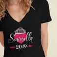 High School 2019 Senior Graduation Shirt Girls Daughter Women's Jersey Short Sleeve Deep V-Neck Tshirt