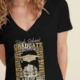 High School Graduate Queen Class Of 2021 Graduation Women's Jersey Short Sleeve Deep V-Neck Tshirt