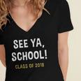 High School Graduation Class Of 2018 Shirt Women's Jersey Short Sleeve Deep V-Neck Tshirt