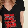High School Graduation Tshirt Game Over Senior Class Of 2018 Women's Jersey Short Sleeve Deep V-Neck Tshirt