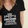 High School GraduationShirt College Graduation Aunt Women's Jersey Short Sleeve Deep V-Neck Tshirt