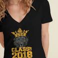 High School King Graduation Shirt Class Of 2018 Seniors Women's Jersey Short Sleeve Deep V-Neck Tshirt