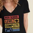 High School Level Complete Class Of 2024 Senior Graduation Women's Jersey Short Sleeve Deep V-Neck Tshirt