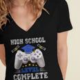 High School Level Complete Class Of 2025 Graduation Women's Jersey Short Sleeve Deep V-Neck Tshirt