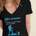 Hike-Trovert Hiking Humor Definition Introvert Women's Jersey Short Sleeve Deep V-Neck Tshirt