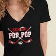 Hockey Senior Pop Pop Graduation Class Of 2026 Kids Women's Jersey Short Sleeve Deep V-Neck Tshirt