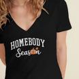 Homebody Season Introvert Fall Vibes Stay Home Women's Jersey Short Sleeve Deep V-Neck Tshirt Homebody Season Introvert Fall Vibes Stay Home Women's Jersey Short Sleeve Deep V-Neck Tshirt