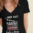 Homeland Security Degree Graduation Film Clapper Women's Jersey Short Sleeve Deep V-Neck Tshirt